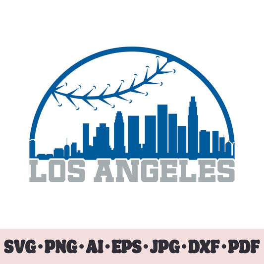 Los Angeles Dodgers baseball team SVG Cricut cut file. PNG Clipart. Silhouette sublimation print. Sports fan image Ai, EPS, JPG, DXF, PDF.