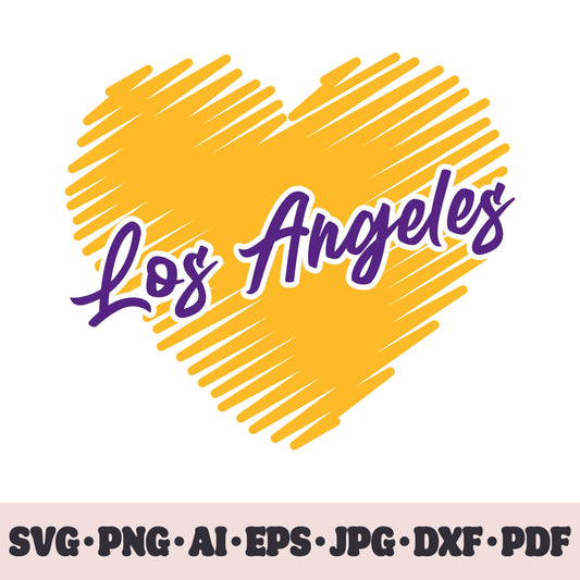 Los Angeles Lakers basketball team SVG Cricut cut file. PNG Clipart. Silhouette sublimation print. Sports fan image Ai, EPS, JPG, DXF, PDF.