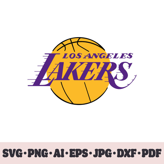 Los Angeles Lakers basketball team SVG Cricut cut file. PNG Clipart. Silhouette sublimation print. Sports fan image Ai, EPS, JPG, DXF, PDF.