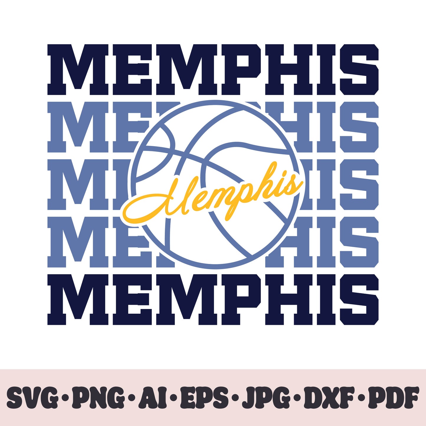 Memphis Grizzlies basketball team SVG Cricut cut file. PNG Clipart. Silhouette sublimation print. Sports fan image Ai, EPS, JPG, DXF, PDF.