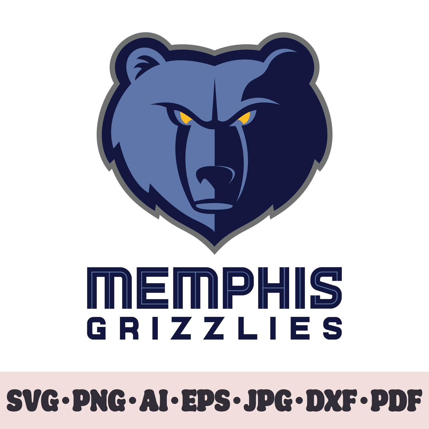 Memphis Grizzlies basketball team SVG Cricut cut file. PNG Clipart. Silhouette sublimation print. Sports fan image Ai, EPS, JPG, DXF, PDF.