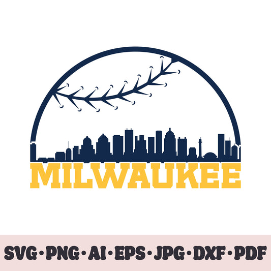 Milwaukee Brewers baseball team SVG Cricut cut file. PNG Clipart. Silhouette sublimation print. Sports fan image Ai, EPS, JPG, DXF, PDF.