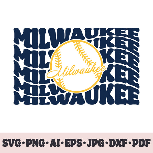 Milwaukee Brewers baseball team SVG Cricut cut file. PNG Clipart. Silhouette sublimation print. Sports fan image Ai, EPS, JPG, DXF, PDF.