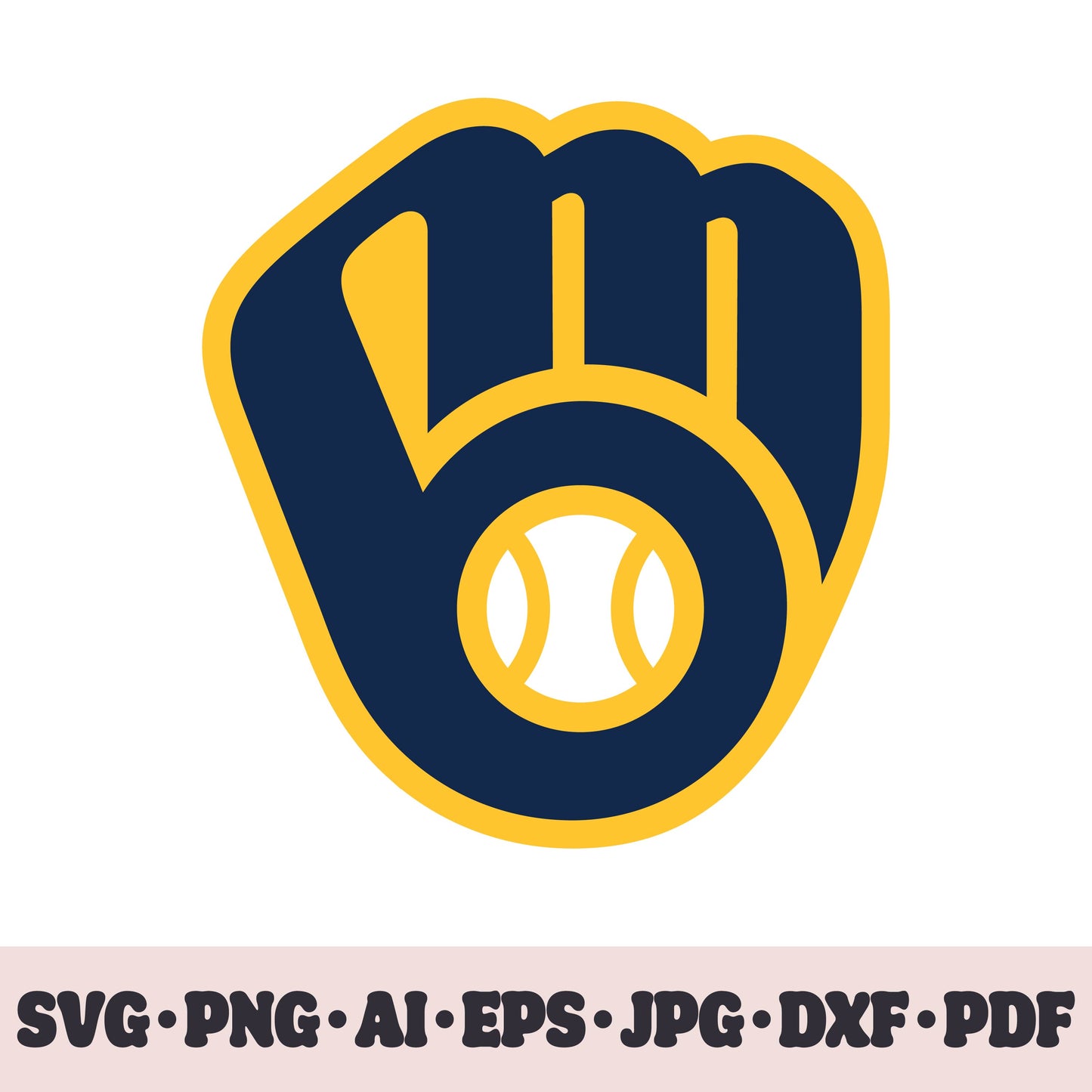 Milwaukee Brewers baseball team logo SVG Cricut cut file. PNG Clipart. Silhouette sublimation print. Sports fan image Ai, EPS, JPG, DXF, PDF. Logotype.