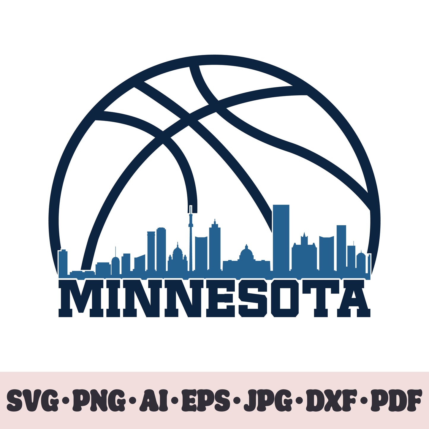 Minnesota Timberwolves basketball team SVG Cricut cut file. PNG Clipart. Silhouette sublimation print. Sports fan image Ai, EPS, JPG, DXF, PDF.