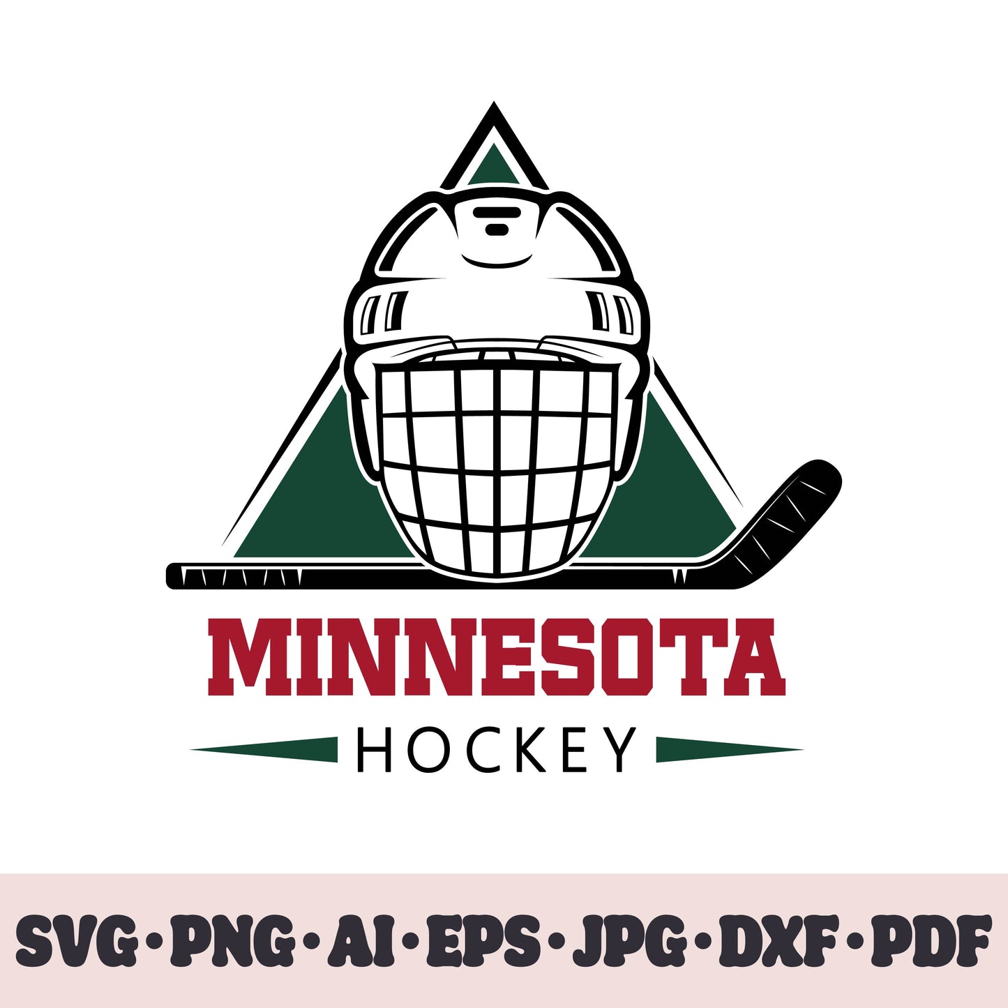 Minnesota Wild hockey team SVG Cricut cut file. Hockey on ice PNG Clipart. Silhouette sublimation print. Sports fan image Ai, EPS, JPG, DXF, PDF.