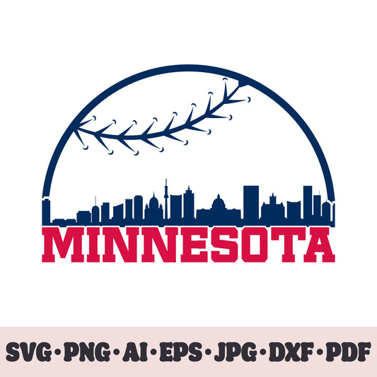 Minnesota Twins baseball team SVG Cricut cut file. PNG Clipart. Silhouette sublimation print. Sports fan image Ai, EPS, JPG, DXF, PDF.