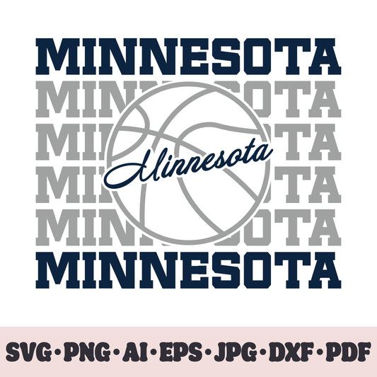 Minnesota Timberwolves basketball team SVG Cricut cut file. PNG Clipart. Silhouette sublimation print. Sports fan image Ai, EPS, JPG, DXF, PDF.