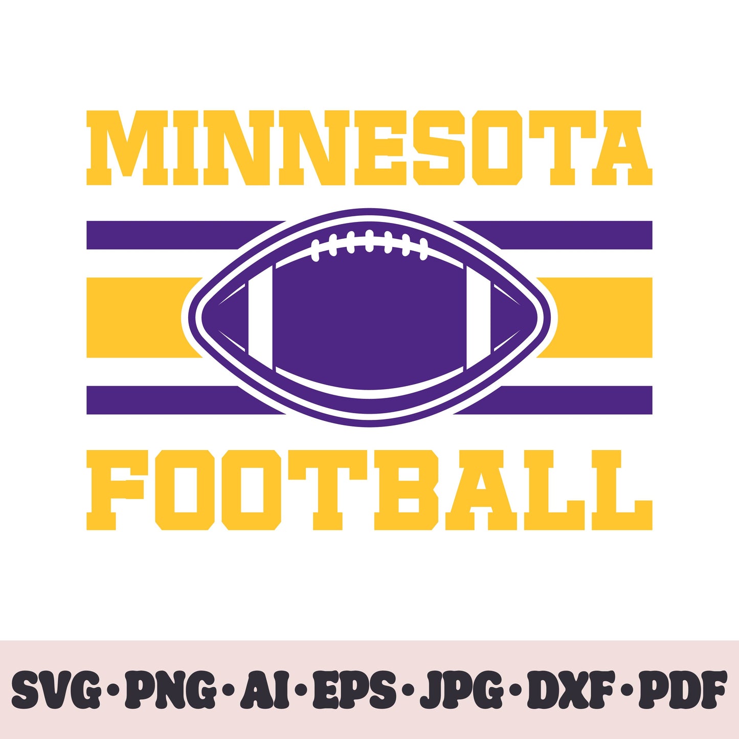 Minnesota Vikings football team SVG Cricut cut file. Rugby PNG Clipart. Silhouette sublimation print. Sports fan image Ai, EPS, JPG, DXF, PDF.