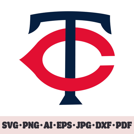 Minnesota Twins baseball team logo SVG Cricut cut file. PNG Clipart. Silhouette sublimation print. Sports fan image Ai, EPS, JPG, DXF, PDF. Logotype.