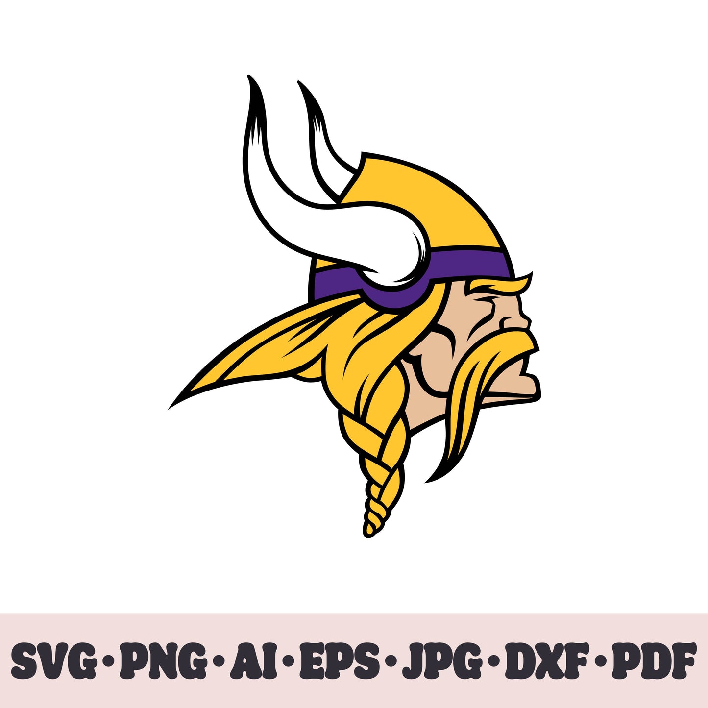 Minnesota Vikings football team SVG Cricut cut file. Rugby PNG Clipart. Silhouette sublimation print. Sports fan image Ai, EPS, JPG, DXF, PDF. Logotype.