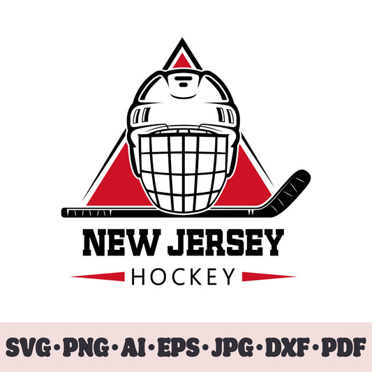 New Jersey Devils hockey team SVG Cricut cut file. Hockey on ice PNG Clipart. Silhouette sublimation print. Sports fan image Ai, EPS, JPG, DXF, PDF.