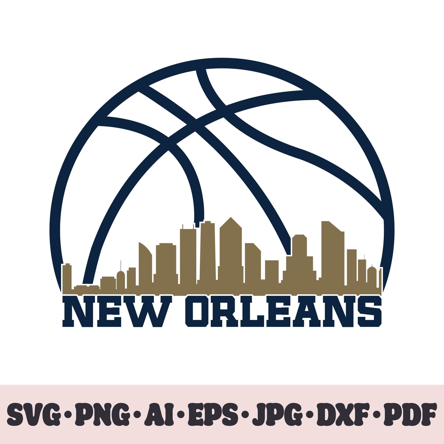 New Orleans Pelicans basketball team SVG Cricut cut file. PNG Clipart. Silhouette sublimation print. Sports fan image Ai, EPS, JPG, DXF, PDF.