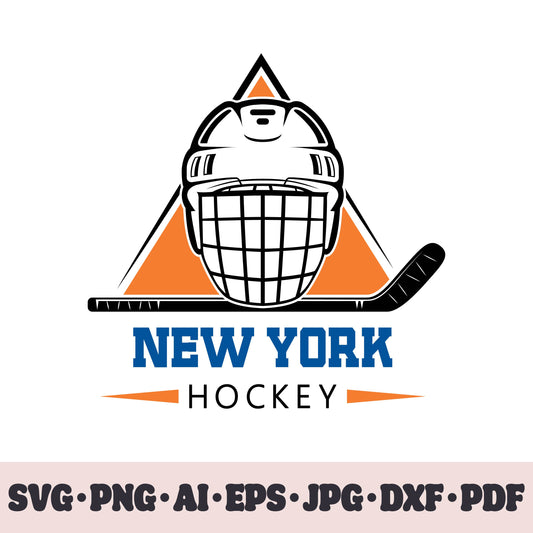 New York Islanders hockey team SVG Cricut cut file. Hockey on ice PNG Clipart. Silhouette sublimation print. Sports fan image Ai, EPS, JPG, DXF, PDF.