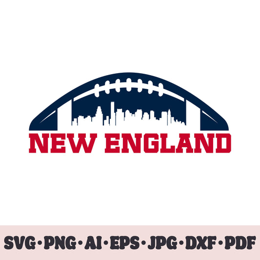 New England Patriots football team SVG Cricut cut file. Rugby PNG Clipart. Silhouette sublimation print. Sports fan image Ai, EPS, JPG, DXF, PDF.