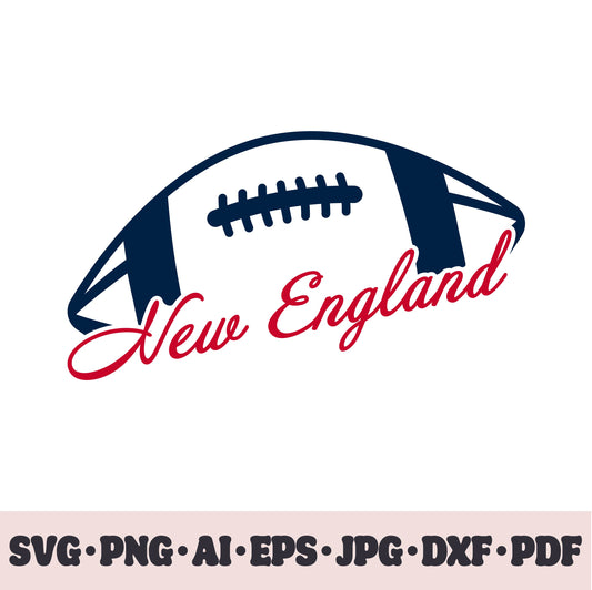 New England Patriots football team SVG Cricut cut file. Rugby PNG Clipart. Silhouette sublimation print. Sports fan image Ai, EPS, JPG, DXF, PDF.