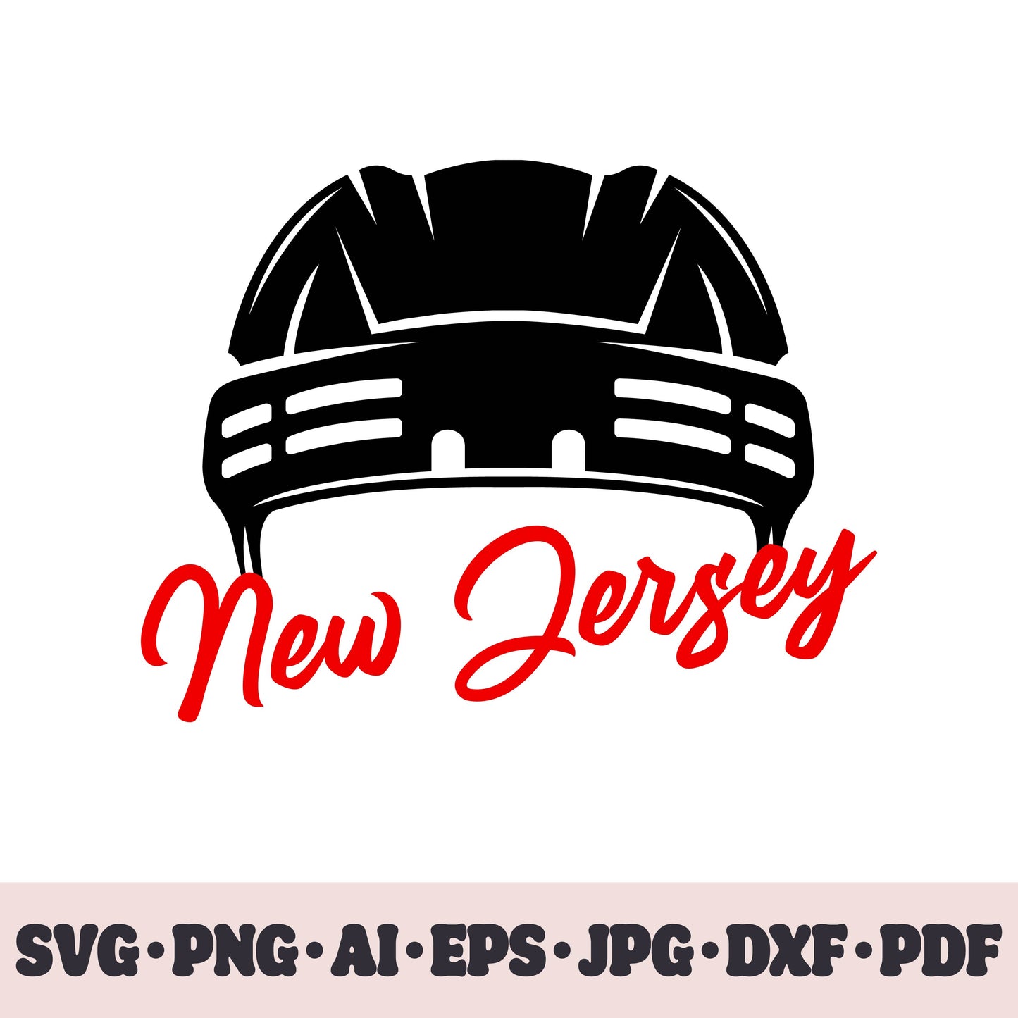 New Jersey Devils hockey team SVG Cricut cut file. Hockey on ice PNG Clipart. Silhouette sublimation print. Sports fan image Ai, EPS, JPG, DXF, PDF.