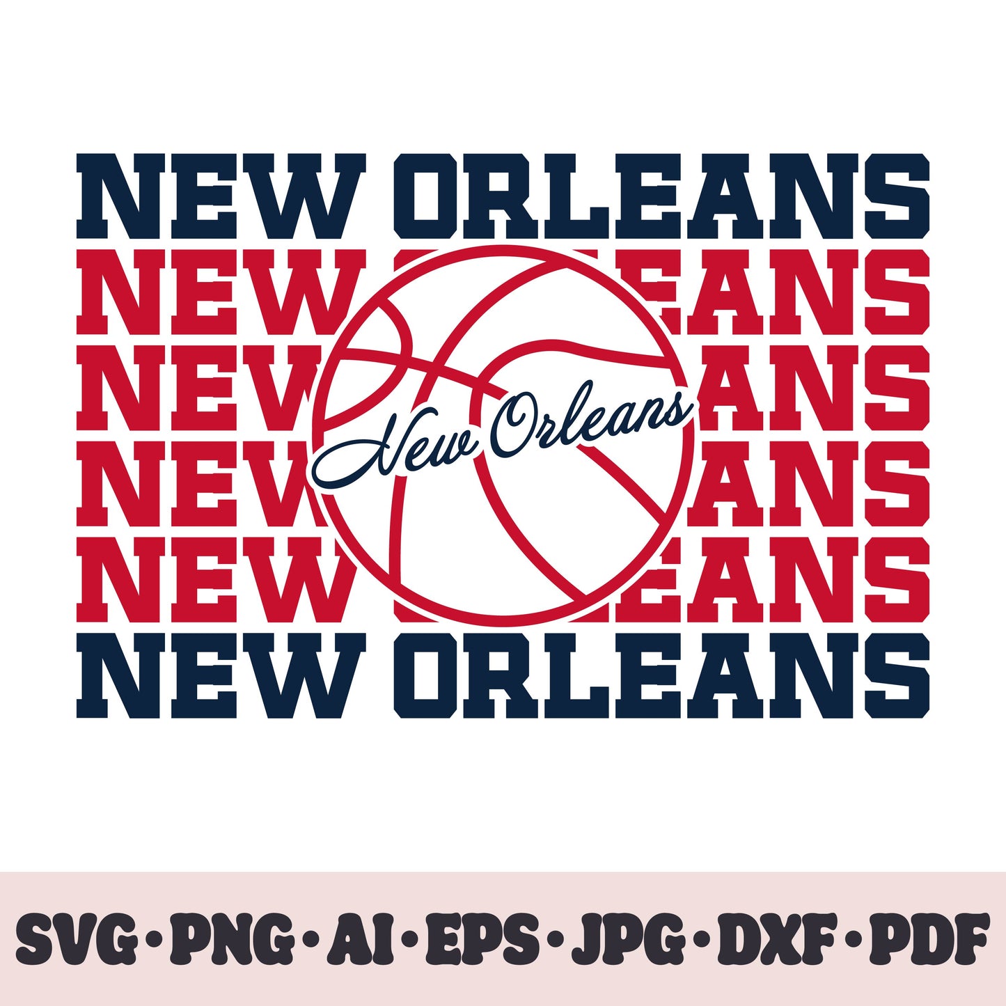 New Orleans Pelicans basketball team SVG Cricut cut file. PNG Clipart. Silhouette sublimation print. Sports fan image Ai, EPS, JPG, DXF, PDF.