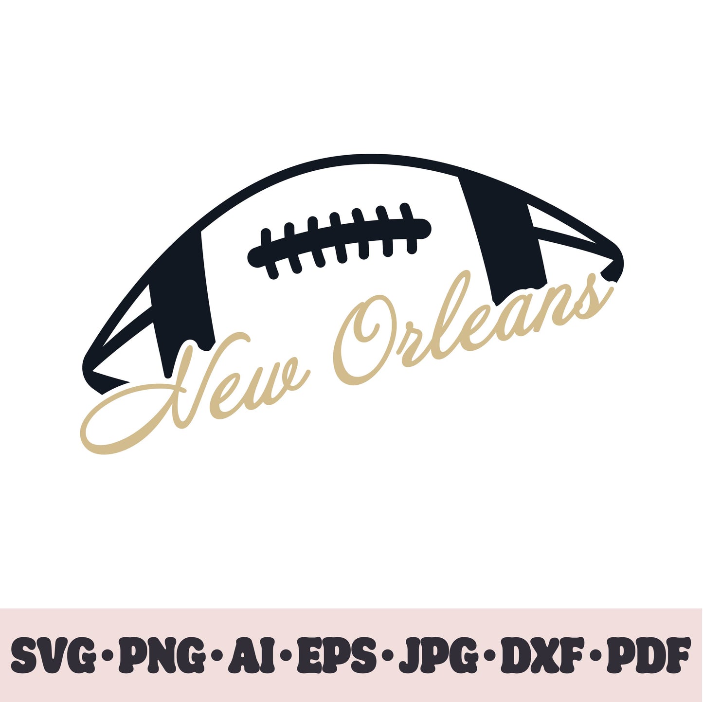 New Orleans Saints football team SVG Cricut cut file. Rugby PNG Clipart. Silhouette sublimation print. Sports fan image Ai, EPS, JPG, DXF, PDF.