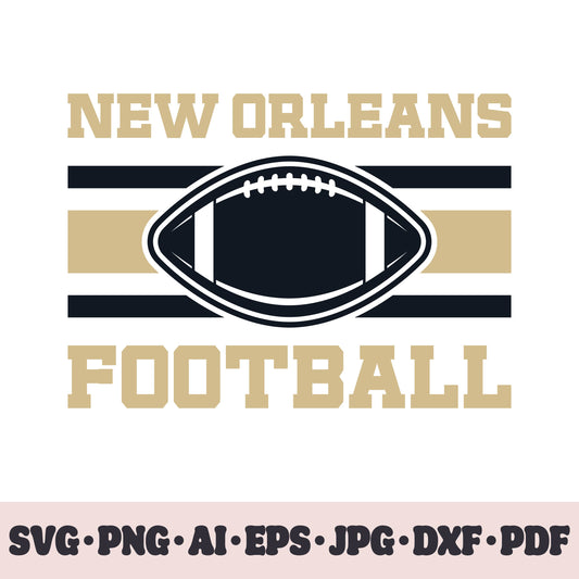 New Orleans Saints football team SVG Cricut cut file. Rugby PNG Clipart. Silhouette sublimation print. Sports fan image Ai, EPS, JPG, DXF, PDF.