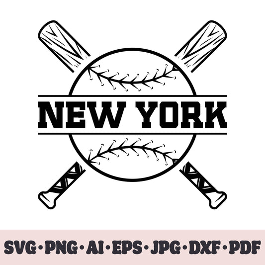 New York Yankees baseball team SVG Cricut cut file. PNG Clipart. Silhouette sublimation print. Sports fan image Ai, EPS, JPG, DXF, PDF.