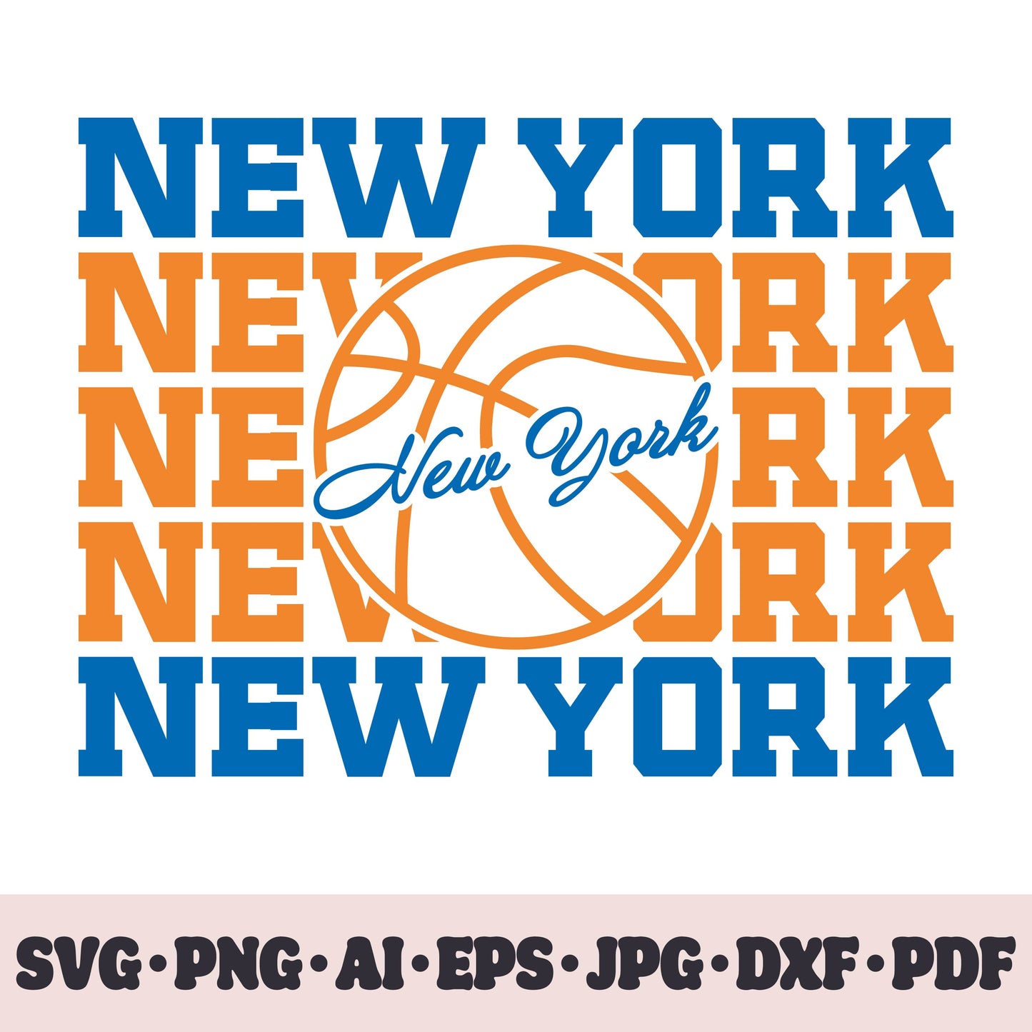 New York Knicks basketball team SVG Cricut cut file. PNG Clipart. Silhouette sublimation print. Sports fan image Ai, EPS, JPG, DXF, PDF.