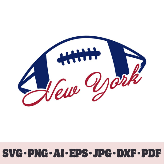 New York Giants football team SVG Cricut cut file. Rugby PNG Clipart. Silhouette sublimation print. Sports fan image Ai, EPS, JPG, DXF, PDF.