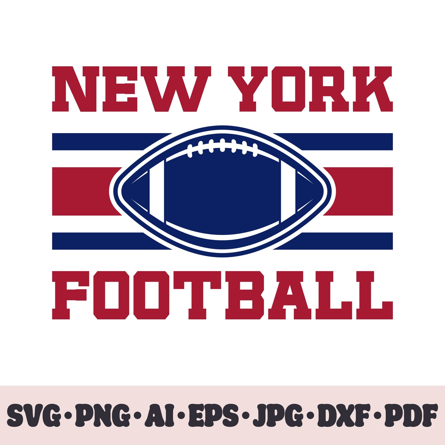 New York Giants football team SVG Cricut cut file. Rugby PNG Clipart. Silhouette sublimation print. Sports fan image Ai, EPS, JPG, DXF, PDF.