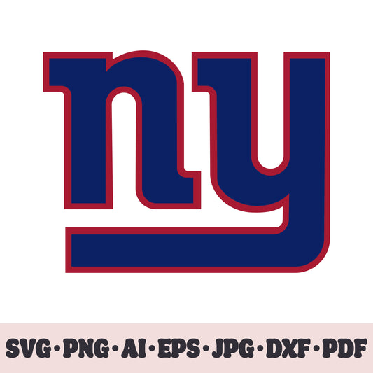 New York Giants football team SVG Cricut cut file. Rugby PNG Clipart. Silhouette sublimation print. Sports fan image Ai, EPS, JPG, DXF, PDF. Logotype.