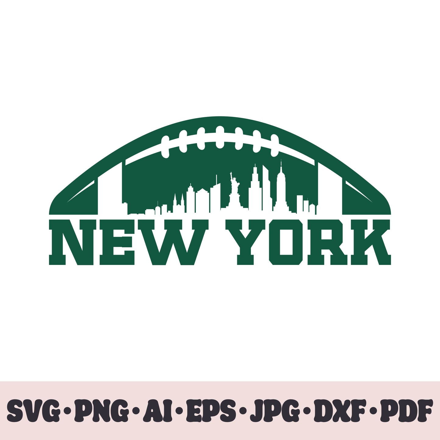 New York Jets football team SVG Cricut cut file. Rugby PNG Clipart. Silhouette sublimation print. Sports fan image Ai, EPS, JPG, DXF, PDF.