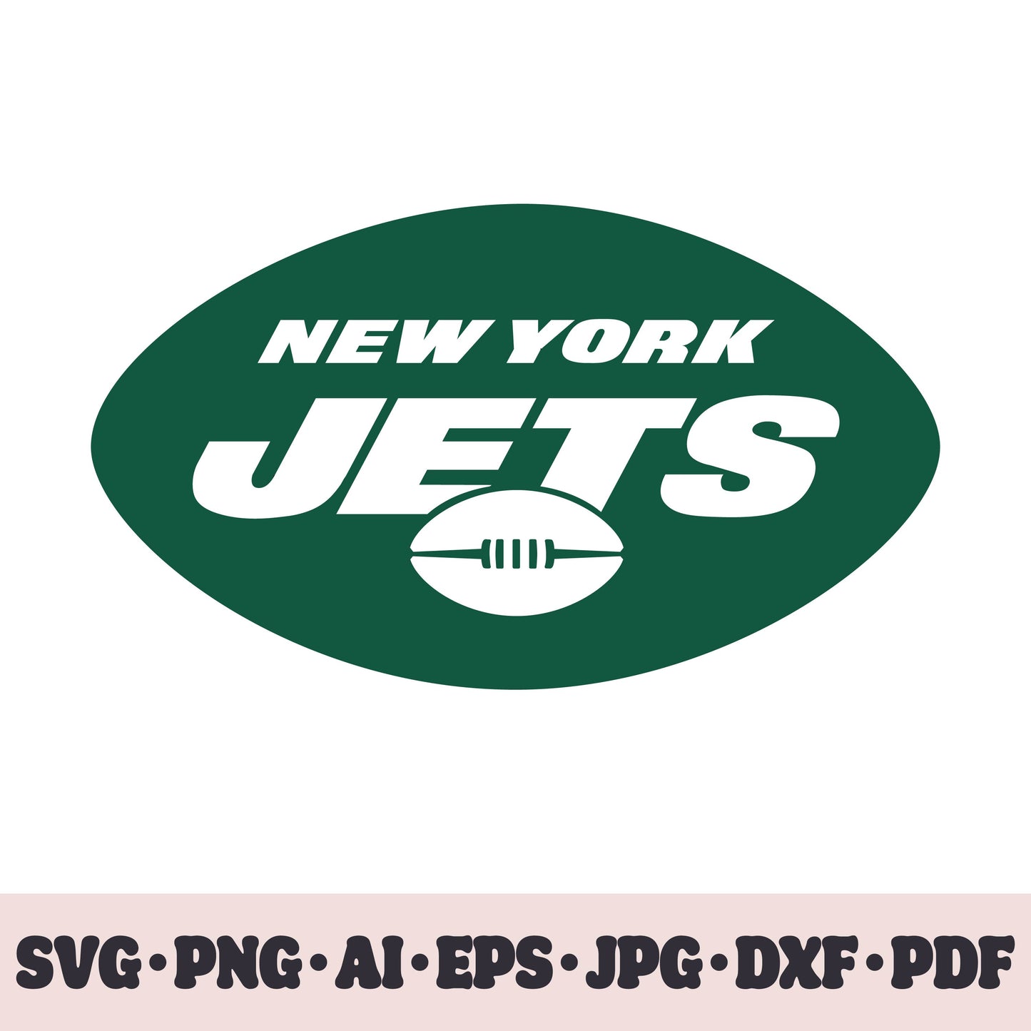 New York Jets football team SVG Cricut cut file. Rugby PNG Clipart. Silhouette sublimation print. Sports fan image Ai, EPS, JPG, DXF, PDF. Logotype.