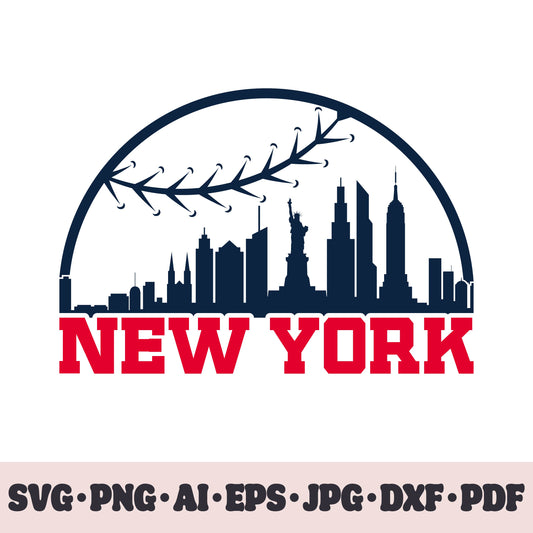 New York Yankees baseball team SVG Cricut cut file. PNG Clipart. Silhouette sublimation print. Sports fan image Ai, EPS, JPG, DXF, PDF.