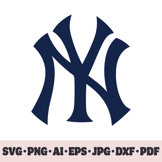 New York Yankees baseball team logo SVG Cricut cut file. PNG Clipart. Silhouette sublimation print. Sports fan image Ai, EPS, JPG, DXF, PDF. Logotype.