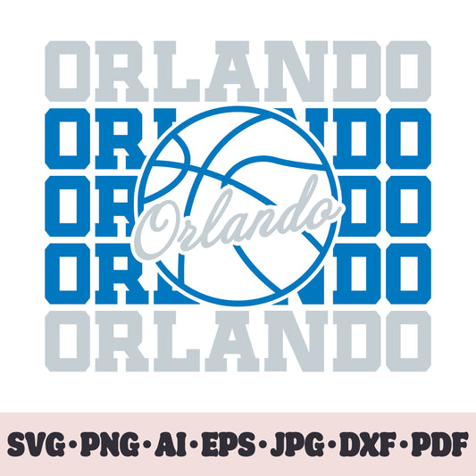 Orlando Magic basketball team SVG Cricut cut file. PNG Clipart. Silhouette sublimation print. Sports fan image Ai, EPS, JPG, DXF, PDF.