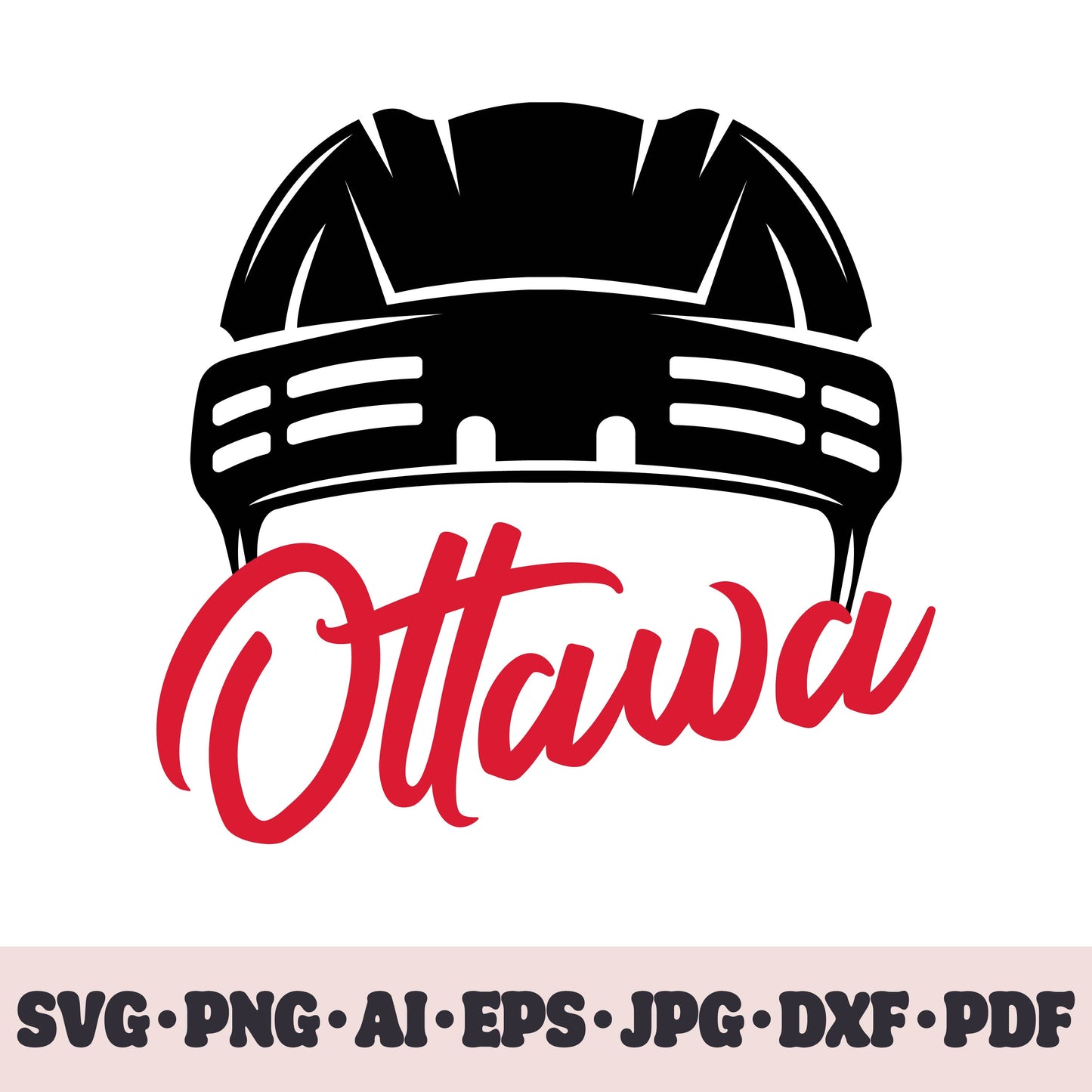 Ottawa Senators hockey team SVG Cricut cut file. Hockey on ice PNG Clipart. Silhouette sublimation print. Sports fan image Ai, EPS, JPG, DXF, PDF.