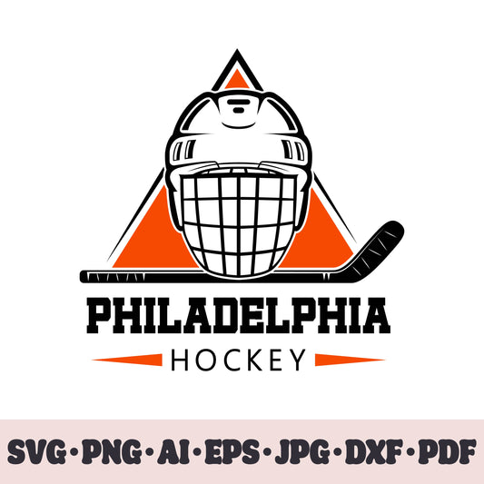 Philadelphia Flyers hockey team SVG Cricut cut file. Hockey on ice PNG Clipart. Silhouette sublimation print. Sports fan image Ai, EPS, JPG, DXF, PDF.