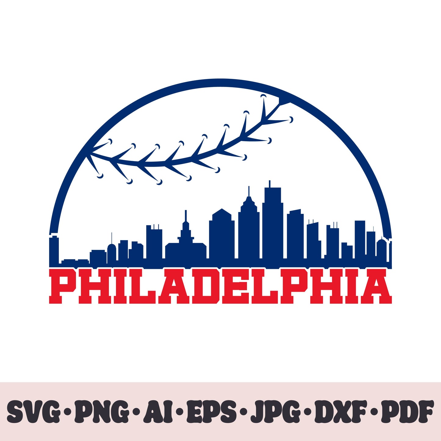 Philadelphia Phillies baseball team SVG Cricut cut file. PNG Clipart. Silhouette sublimation print. Sports fan image Ai, EPS, JPG, DXF, PDF.