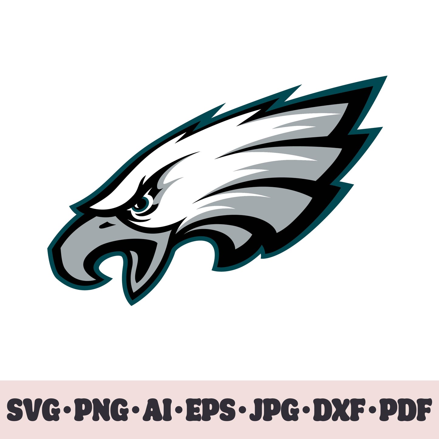 Philadelphia Eagles football team SVG Cricut cut file. Rugby PNG Clipart. Silhouette sublimation print. Sports fan image Ai, EPS, JPG, DXF, PDF. Logotype.