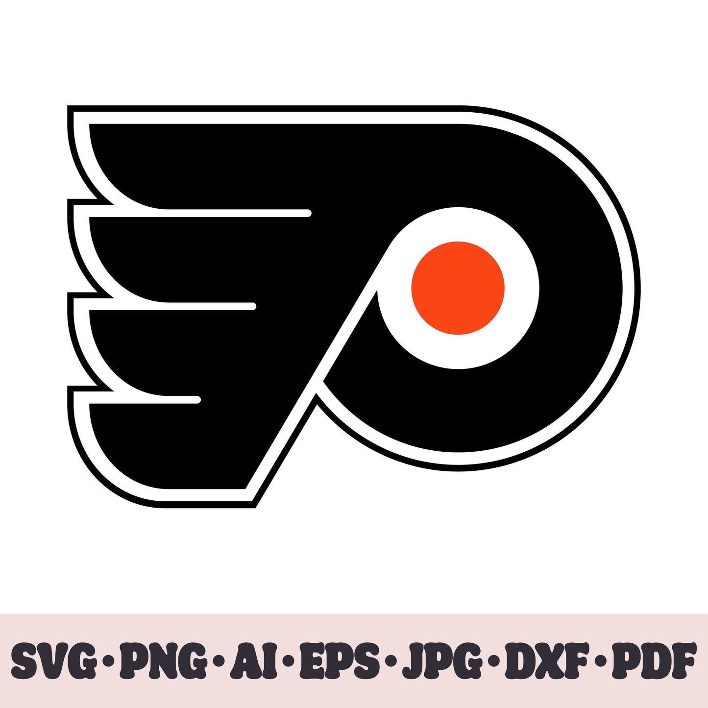 Philadelphia Flyers hockey team SVG Cricut cut file. Hockey on ice PNG Clipart. Silhouette sublimation print. Sports fan image Ai, EPS, JPG, DXF, PDF. Logotype.