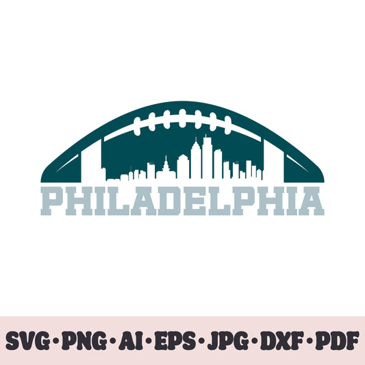 Philadelphia Eagles football team SVG Cricut cut file. Rugby PNG Clipart. Silhouette sublimation print. Sports fan image Ai, EPS, JPG, DXF, PDF.