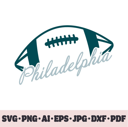 Philadelphia Eagles football team SVG Cricut cut file. Rugby PNG Clipart. Silhouette sublimation print. Sports fan image Ai, EPS, JPG, DXF, PDF.