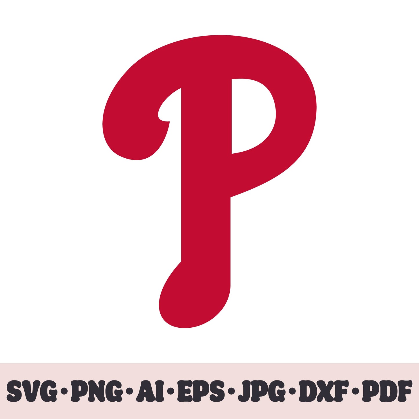 Philadelphia Phillies baseball team logo SVG Cricut cut file. PNG Clipart. Silhouette sublimation print. Sports fan image Ai, EPS, JPG, DXF, PDF. Logotype.