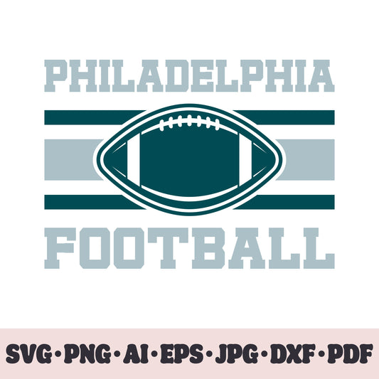 Philadelphia Eagles football team SVG Cricut cut file. Rugby PNG Clipart. Silhouette sublimation print. Sports fan image Ai, EPS, JPG, DXF, PDF.