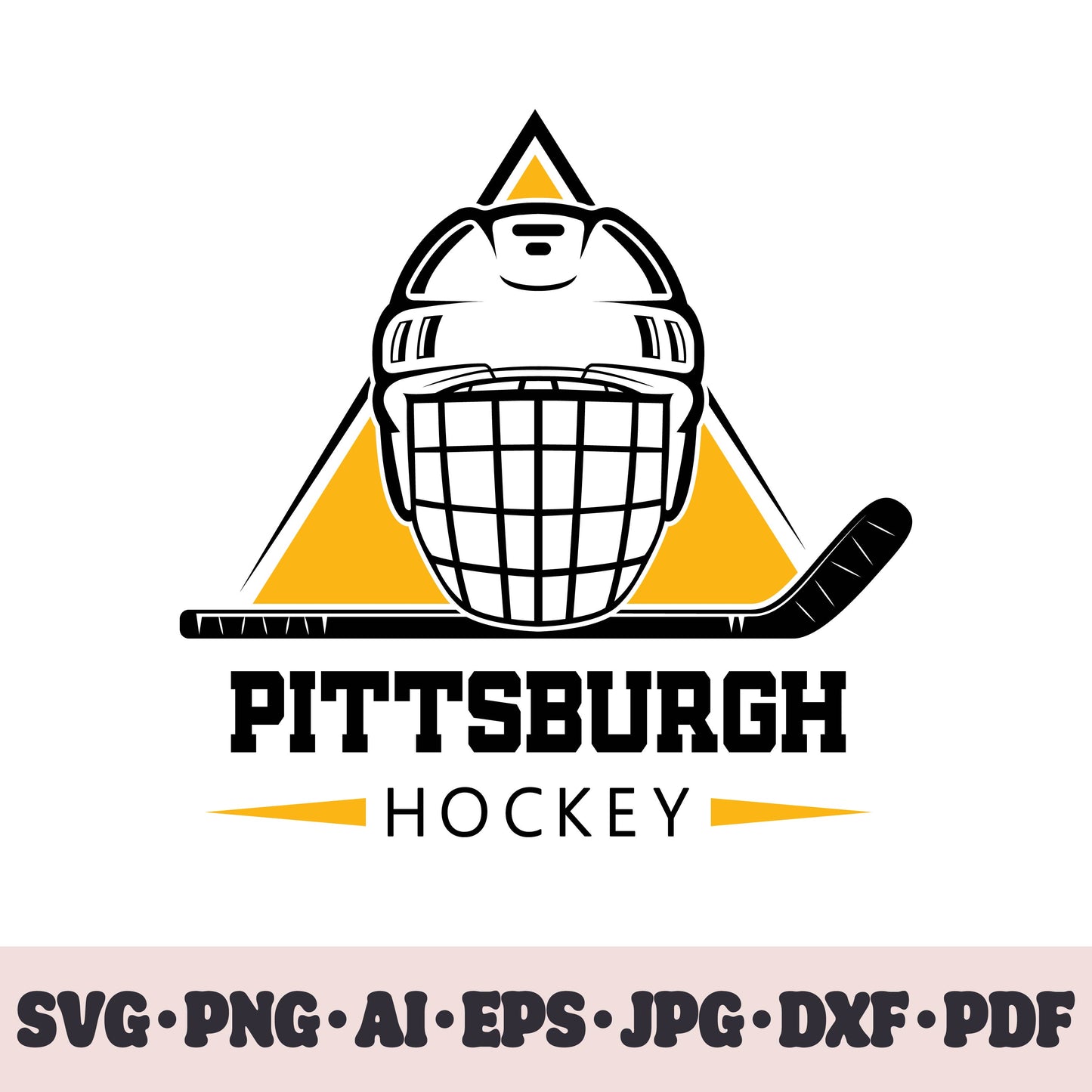 Pittsburgh Penguins hockey team SVG Cricut cut file. Hockey on ice PNG Clipart. Silhouette sublimation print. Sports fan image Ai, EPS, JPG, DXF, PDF.