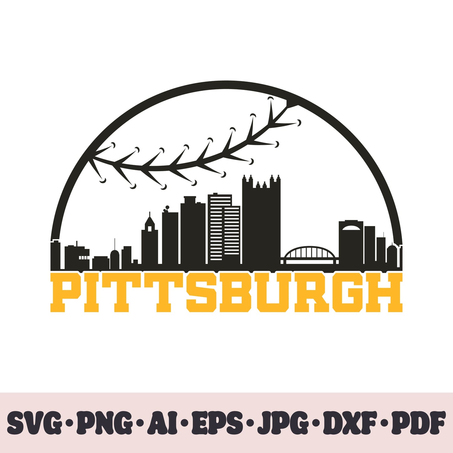 Pittsburgh Pirates baseball team SVG Cricut cut file. PNG Clipart. Silhouette sublimation print. Sports fan image Ai, EPS, JPG, DXF, PDF.