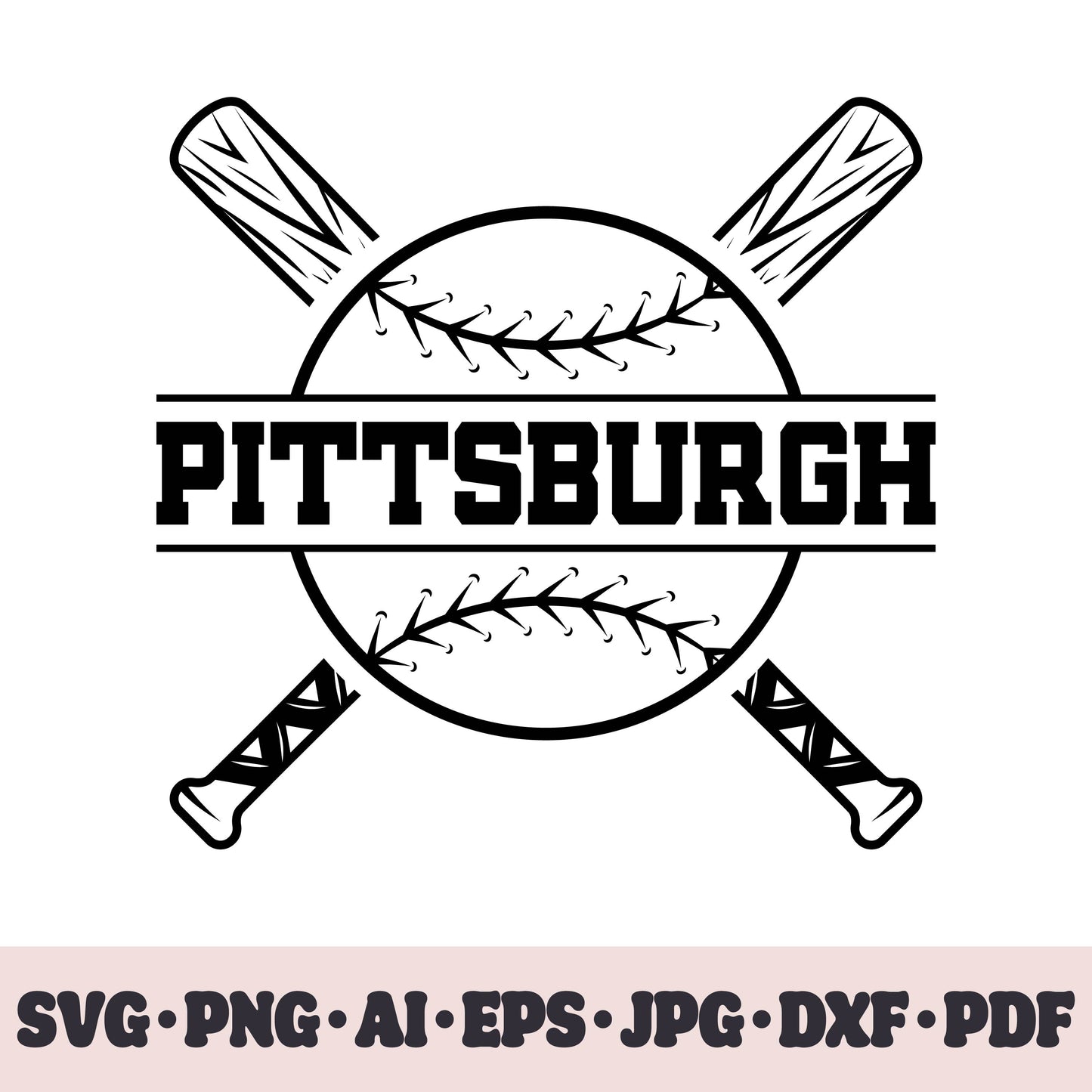 Pittsburgh Pirates baseball team SVG Cricut cut file. PNG Clipart. Silhouette sublimation print. Sports fan image Ai, EPS, JPG, DXF, PDF.