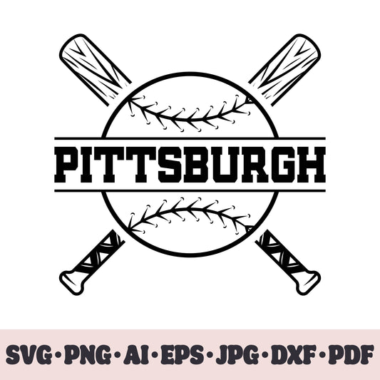 Pittsburgh Pirates baseball team SVG Cricut cut file. PNG Clipart. Silhouette sublimation print. Sports fan image Ai, EPS, JPG, DXF, PDF.