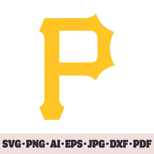 Pittsburgh Pirates baseball team logo SVG Cricut cut file. PNG Clipart. Silhouette sublimation print. Sports fan image Ai, EPS, JPG, DXF, PDF. Logotype.