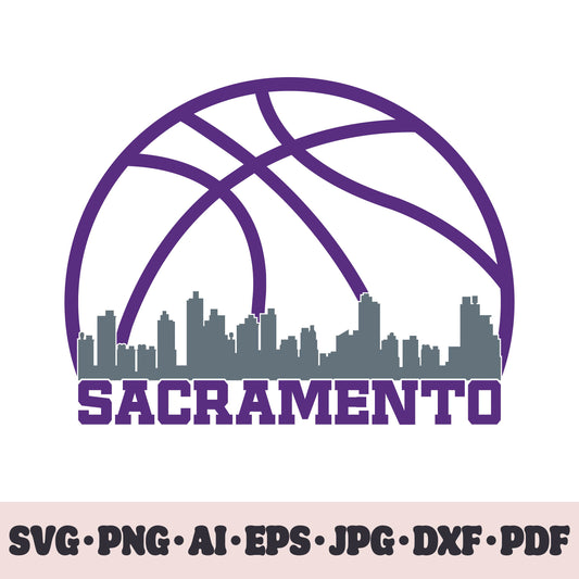 Sacramento Kings basketball team SVG Cricut cut file. PNG Clipart. Silhouette sublimation print. Sports fan image Ai, EPS, JPG, DXF, PDF.