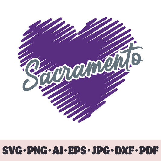 Sacramento Kings basketball team SVG Cricut cut file. PNG Clipart. Silhouette sublimation print. Sports fan image Ai, EPS, JPG, DXF, PDF.